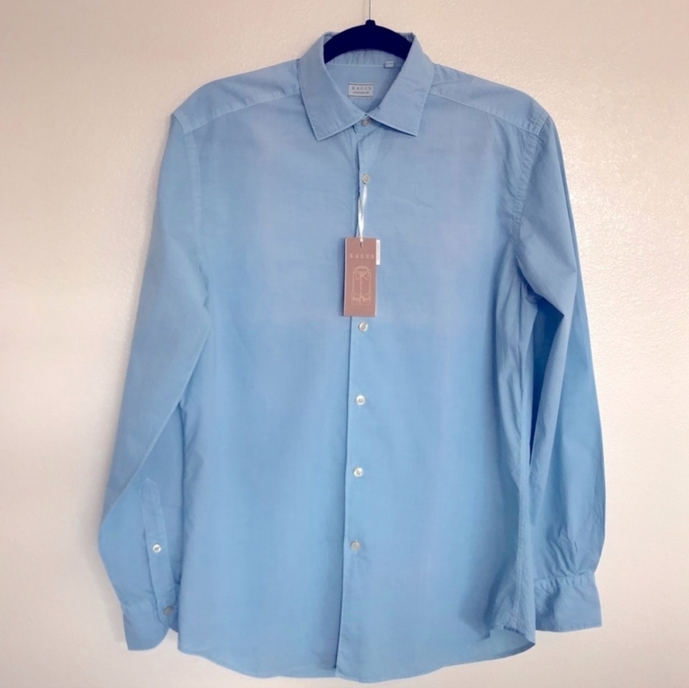 Xacus Mens Dress Button Up Shirt Size 15 NWT Italian Luxury Professional Top